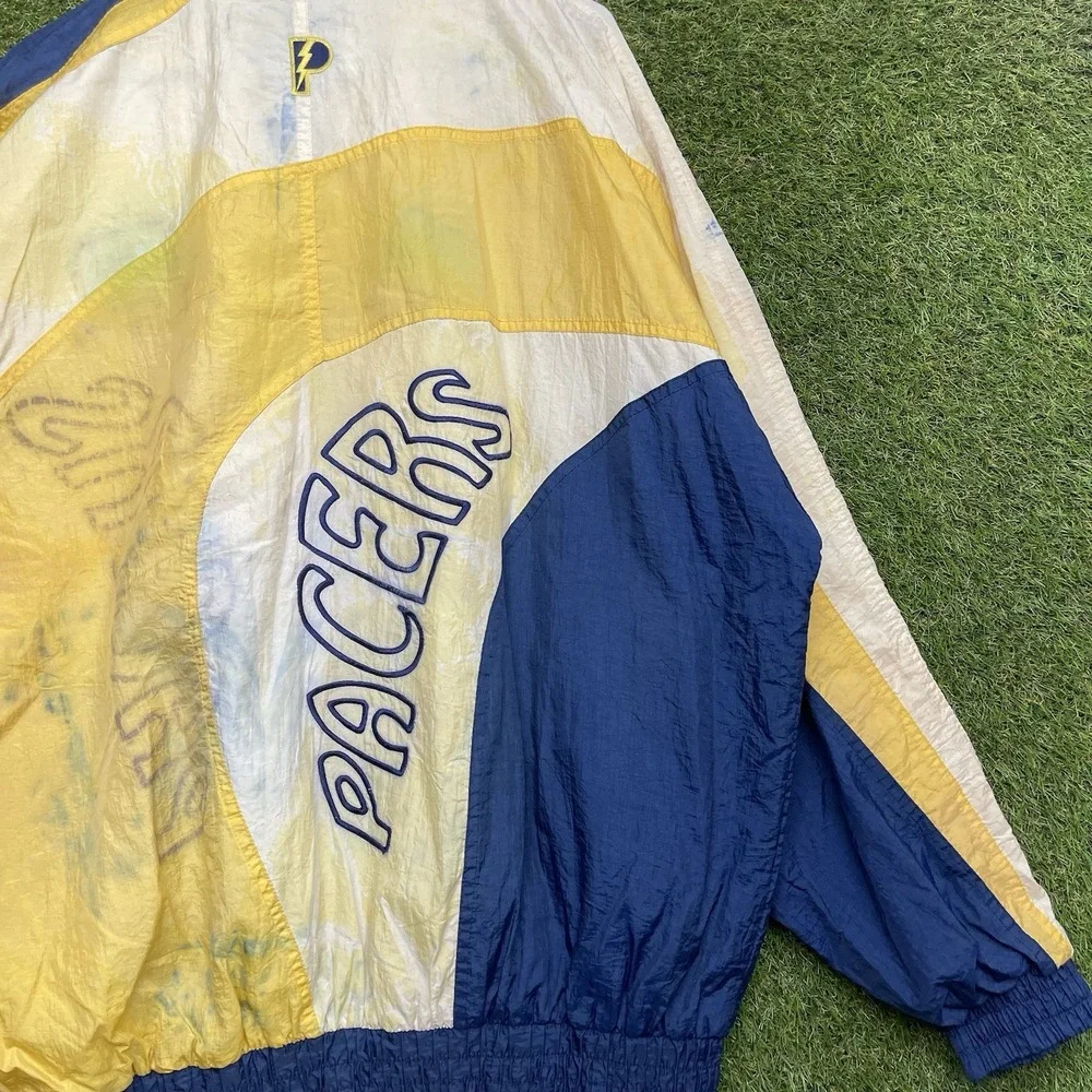 Vintage Indiana Pacers Windbreaker Mens XL Full Zip Pro Player Distressed 90s